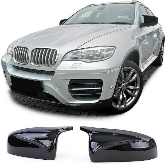Carro 234918 Mirror Caps BMW X5 E70 06-13 X6 E71 08-13 M4 Look Glossy Black 2 Pieces