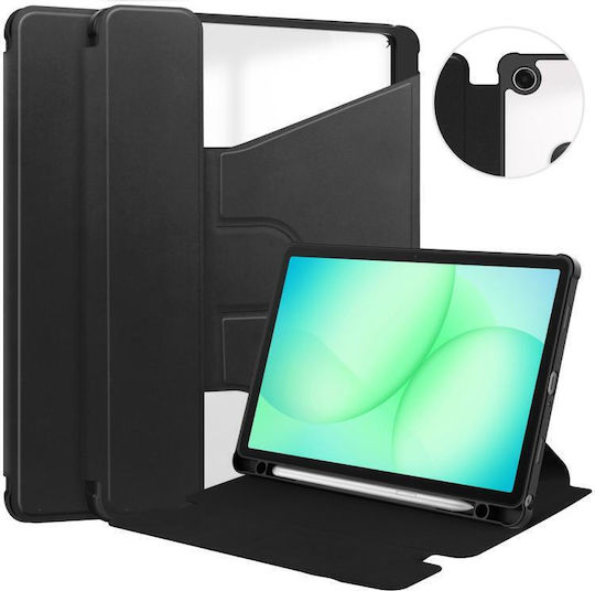 Shockproof Ultra Hybrid Flip Cover Περιστρεφόμενη Μαύρη (Samsung Galaxy Tab A11 Plus / A9 Plus)