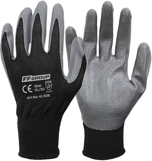 Safety Gloves Nitrile Coated Black-Grey 11''/XXL Ff Group 41209