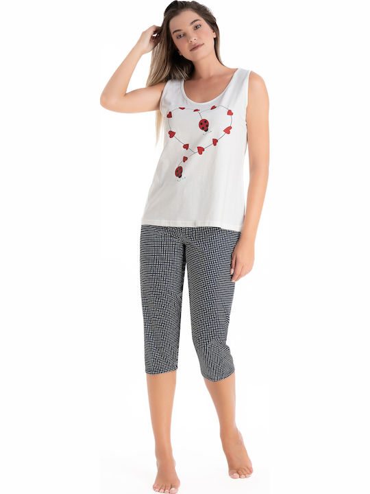 Relax Lingerie Sommerliches Damen-Pyjama-Set Weiß