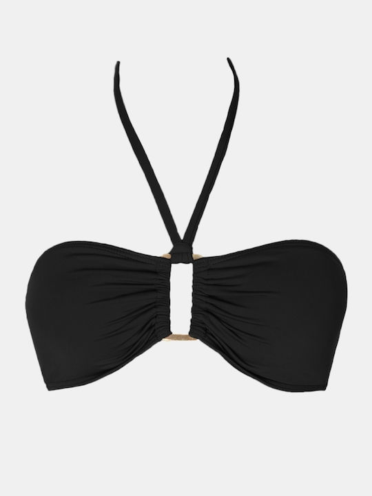 Rock Club Strapless Bikini Top Black