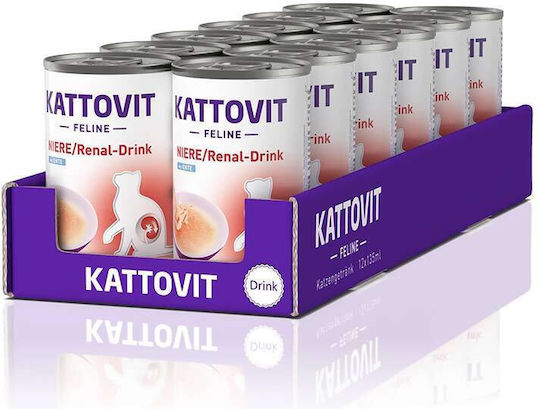 Kattovit Renal Drink Nasses Katzenfutter Suppe Für Katzen Mit Niereninsuffizienz 135ml Ente X 12 Stück