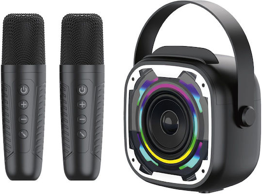 Blavec Ηχείο Karaoke με Ασύρματα Μικρόφωνα και Εφέ Φωτισμού WS-08 Μαύρο