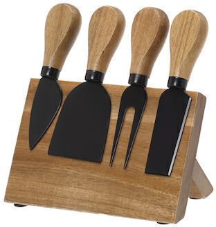 Cryspo Trio Messer Set mit Sockel aus Rostfreiem Stahl 4 Stück