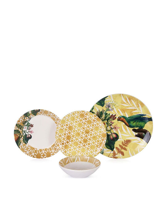 Hermia Galben Ceramică Set de Vase 24buc