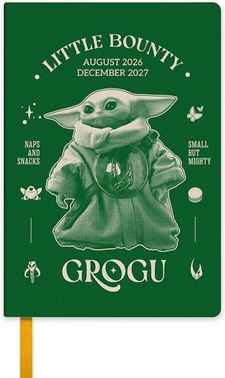 536427 Akademisches Tagebuch Hartes Cover 2026/2027 Wöchentlich 17-Monat 11x15,5cm Star Wars Mandalorian Grogu