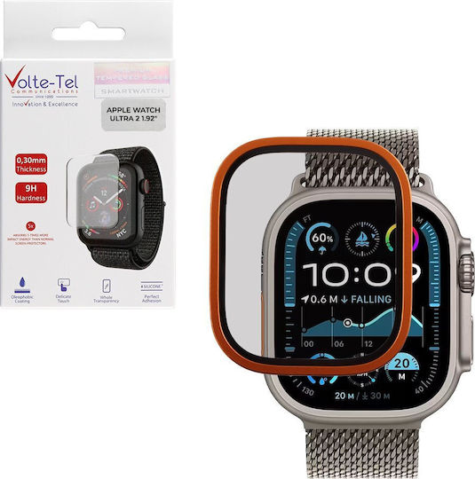 Volte-tel Tempered Glass Apple Watch Ultra 2 49mm 3d Titanium 1.92" 0.30mm Full Cover Orange Volte-tel