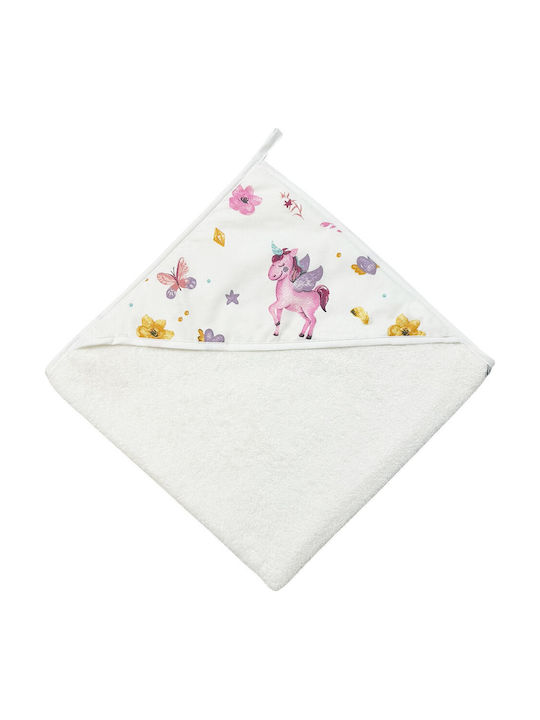 Bunny Bebe Baby Bath Towel Hooded with Hood Whi...