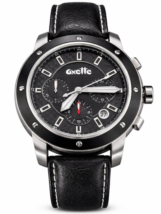 Oxette Womens Watch Battery with Black Leather Strap