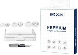 Samsung Galaxy Buds2 Pro Buds+ Xdcase 3 Ζευγάρια Ανταλλακτικά Ακουστικά Σιλικόνης Μέγεθος S M L Βουρτσάκι Καθαρισμού Λευκό