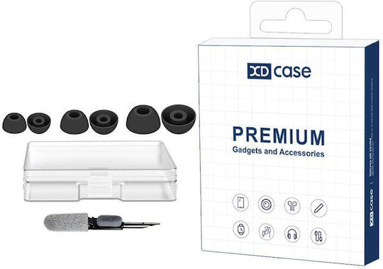 Samsung Galaxy Knospen2 Pro Ohrhörer+ Xdcase 3 Paare Ersatz-Silikonabdeckungen Größe S M L Reinigungsbürste Zufällig Schwarz