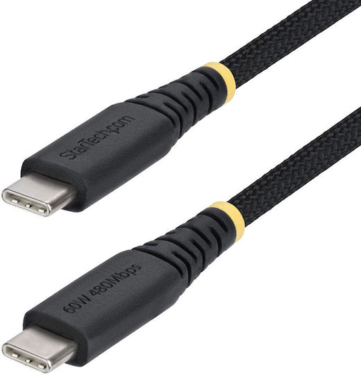 StarTech USB 2.0 Кабел USB-C Мъжки - USB-C 60W Захранване PD Черен 0.3м USB2CC30CMNCBR