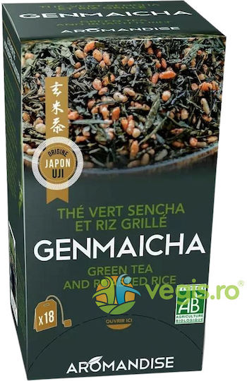 Organic Bio Genmaicha Green Tea Rice 18 Tea Bags
