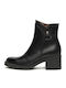 Leder Damen Stiefeletten Ankle Boots Schwarz