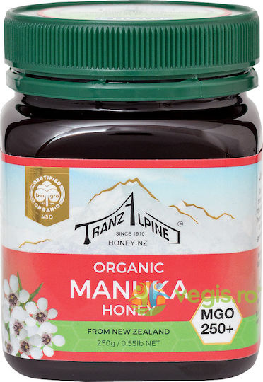 Manuka Honey Mgo 250+ Tranzalpine Organic Bio 250g