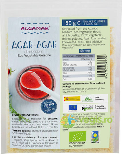 Organic Bio Agar Agar Flakes 50g