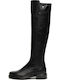 Cizme Dama din Piele cu Elastic Negre