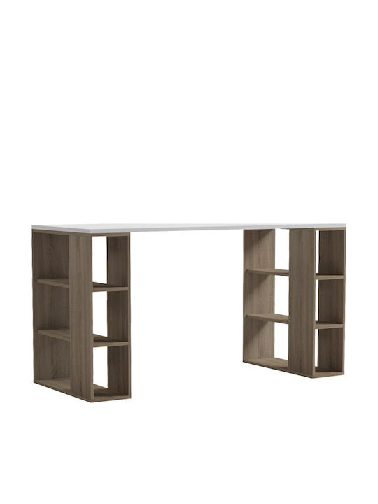 Γραφείο Colmar Ξύλινο Sonoma-λευκό 140x60x75εκ.