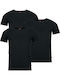 Men's Short Sleeve Undershirts in Black Color 3Pack