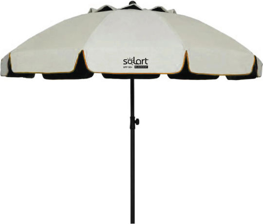 Solart Folding Beach Umbrella Diameter 2m with UV Protection and Air Vent Beige