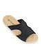 Damen Anatomische Flache Sandalen Schwarz