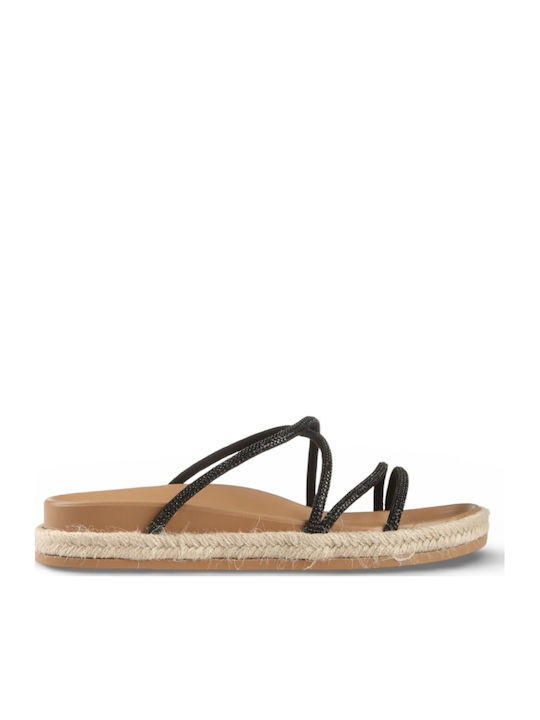 Women's Black Flat Sandals