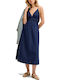 Καλοκαιρινό Midi Φόρεμα Τζιν Dark Blue Denim