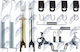 Set of Auxiliary Parts Handbrake Shoes Nissan NP300 Navara 2004-0 3.0L Pickup Nissan NP300 Navara 2004-0 2.5L Pickup Nissan NP300 Navara Pickup 2014-0 2.5L Pickup