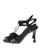 Damen Sandalen Schwarz Leder