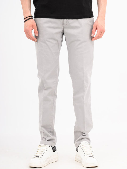 Pantaloni Chino Elastici Slim Fit Gri