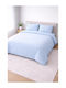 Set Bettbezüge Baumwolle 220x240cm Übergröße mit 2 Kissenbezügen Blau