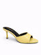 Patent Leather Mules With High Heel In Blonde Colour