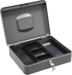Metal Portable Cash Box Key Arregui Elegant Size 4 Grey