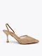 Spitze Zehen Pumps mit Riemen Goldene