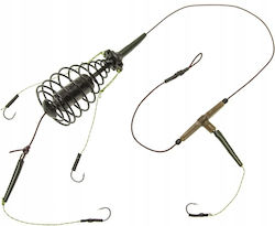 Set Coș Pescuit La Feeder Grunt 3 Cârlige Crap Plătică Amur 70g