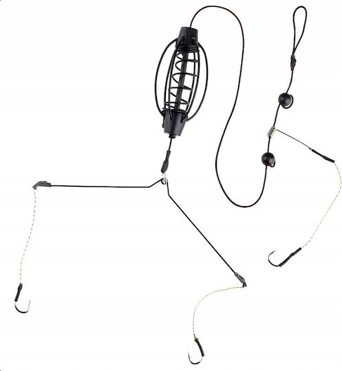 Set De Pescuit Feeder Grunt Coș De Sol Pepene Verde 3 Cârlige Crap 30g