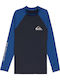 Quiksilver Kinder Badebekleidung Rashguard Mit langen Ärmeln Blau