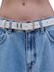 Damen Gürtel Leder Hellblaue