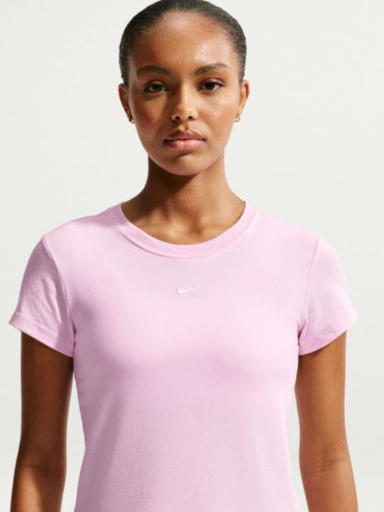 Nike Chill Knit Γυναικείο Crop T-shirt Ροζ
