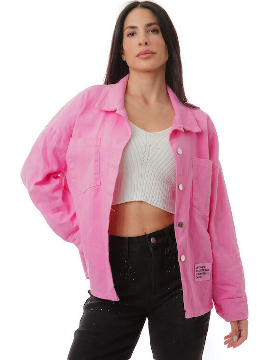 Damen Jean Jacke Rosa