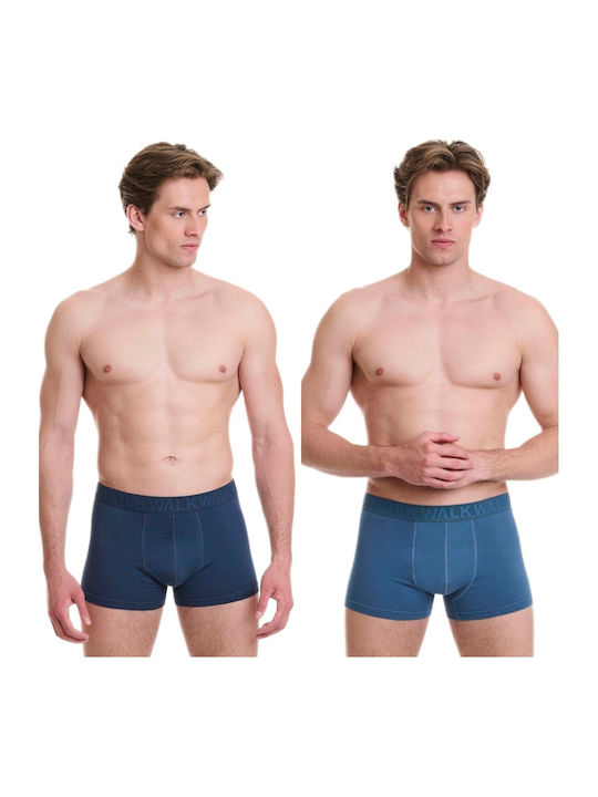 Walk Ανδρικά Μποξεράκια Μπλε 2Pack