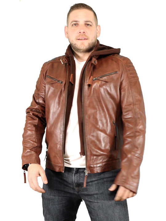 Leder Herren Jacke Tabac Braun