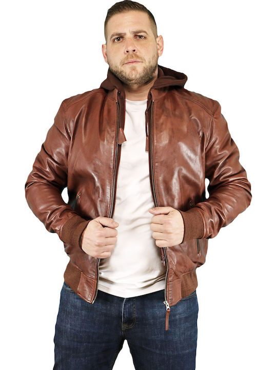Leder Herren Jacke Tabac Braun
