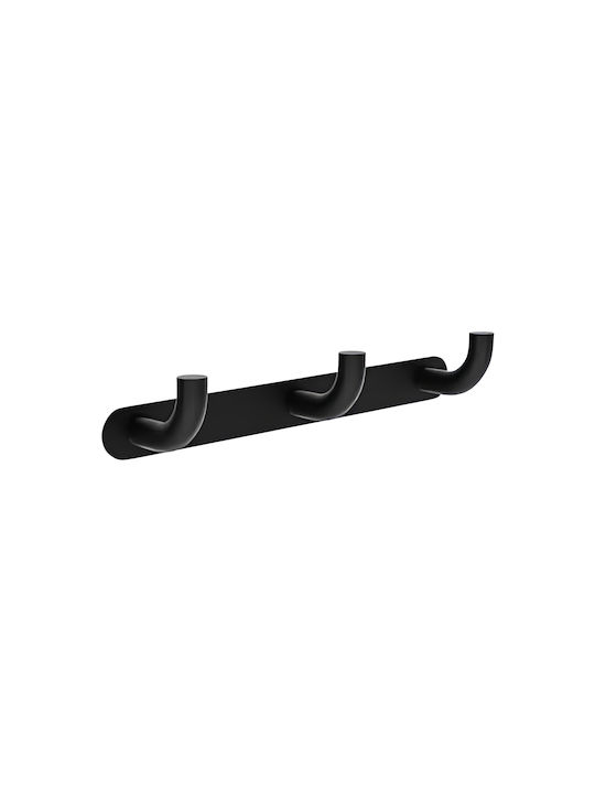 Imex Άγκιστρο Μπάνιου Τριπλό με Βίδες ​24x4.9cm Μαύρο