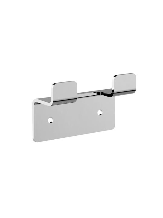 Imex Άγκιστρο Μπάνιου Διπλό με Βίδες ​6.6x4.3cm Ασημί