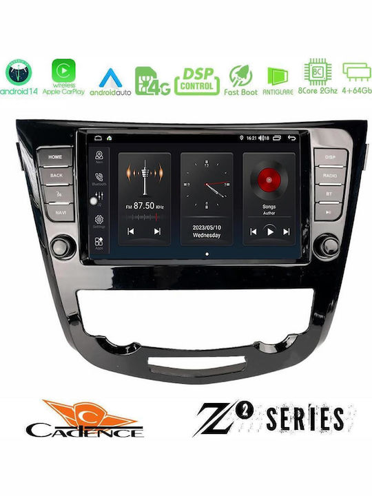 Cadence Car Audio System for Nissan Qashqai X-Trail 2014-2021 with A/C Bluetooth USB Wi-Fi GPS Apple CarPlay Android Auto with 9" Touch Screen