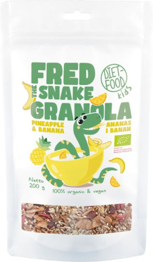 Diet Food Organic Granola Fred Snake Pineapple & Banana 200g 18713