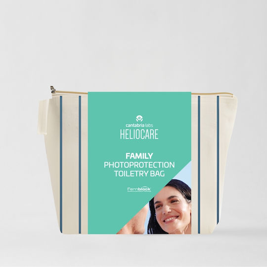 Cantabria labs Family Photoprotection Toiletry Bag Set with Face Sunscreen Body Sunscreen & Toiletry Bag SPF50 3 Pieces