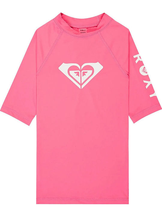 Roxy Whole Hearted Παιδικό Μαγιό Μπλούζα Ροζ