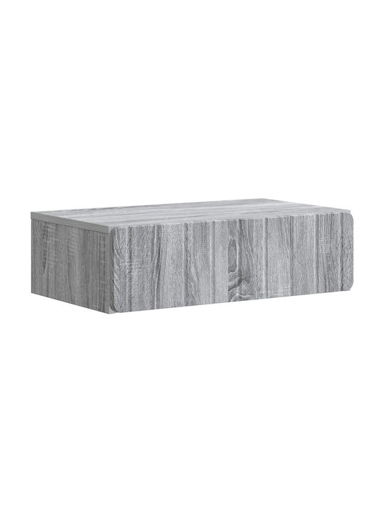 Wooden Bedside Table Gray 59x34.5x17cm